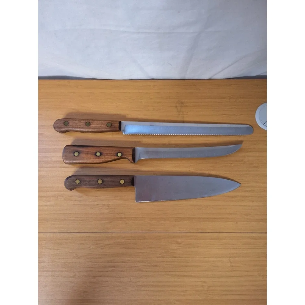 Vintage Chicago Cutlery 3pc Knife Set 42S 66S BT10 Made In The USA Lot Of 3